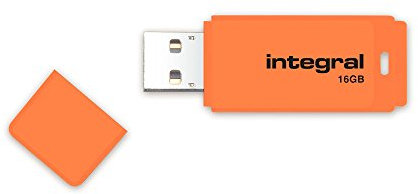 Integral TS-180562 Neon 2.0 USB Flash Drive, 16GB, Orange