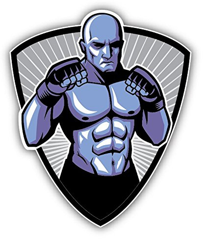 MMA Fighter Pose Mascot Sport Hochwertigen Auto-Autoaufkleber 10 x 12 cm