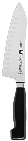 ZWILLING Four Star 7-inch Razor-Sharp German Santoku Knife, Made in Company-Owned German Factory with Special Formula Steel perfected for almost 300 Years, Dishwasher Safe