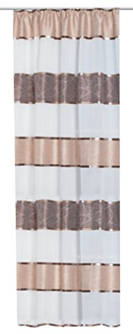 Home fashion Zugbandschal Querstreifen, Polyester, Cappuccino, 245 x 140 cm