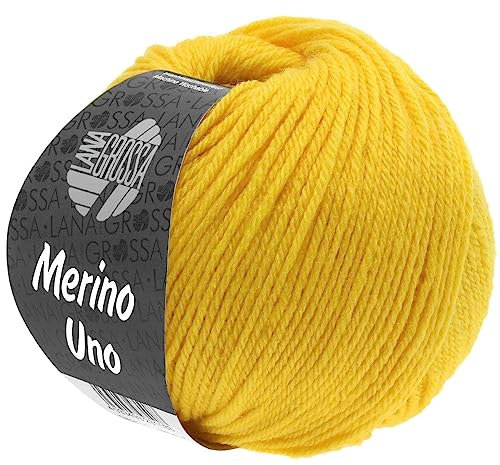 LANA GROSSA Merino Uno | Klassische Merinowolle mit Superwash-Ausrüstung | Handstrickgarn aus 100% Schurwolle (Merino) | 50g Wolle zum Stricken & Häkeln | 125m Garn FB14