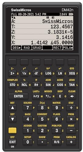 SwissMicros DM42 - Advanced Scientific Programmable Calculator with High-Resolution Display and Metal Case