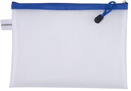 DONAU Zipper Bag Tasche, A5 Reißverschlusstaschen, 243x180 mm, EVA, Zipper Tasch Mit Reißverschluss 24Stk., Blau