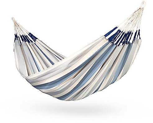 LA SIESTA® - Brisa - Kingsize Hängematte, handgefertigt in Kolumbien, mit 180 cm Breite für entspannte Momente drinnen und draußen. (Sea Salt)