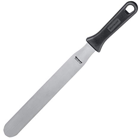 Westmark Spatules Professionnelles, Droit, Flexible, Dimensions : 3,5 x 30,5 cm, Longueur : 43,5 cm, Acier Inoxydable/Plastique, Master Line, Noir/Argent, 31242270
