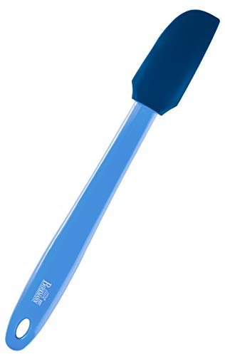 Birkmann, Colour Kitchen, Mini-Teigschaber aus lebensmittelechtem Silikon, BPA-frei, mit gerader und runder Kante, hitzebeständig bis 230 °C, spülmaschinengeeignet, blau, 27 x 3,5 cm, 421776