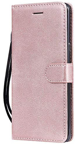 DENDICO Coque pour Galaxy S10 5G, PU en Cuir Coque Portefeuille Étui Housse, Design Classique TPU Coque pour Samsung Galaxy S10 5G - Rose