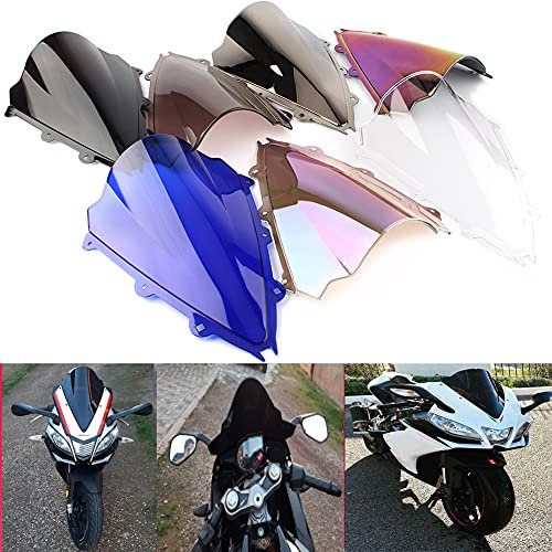 Motorrad Double Bubble Windabweiser Windschutzscheibe Windschutzscheibe Für Aprilia RS4 50 2014 125 10-16 RSV4 09-14 RSV4 R 12-15 (Schwarz)