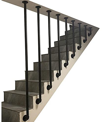 YFF-Handläufe Handlauf - Komplettset. Rutschfester Haltegriff aus schwarzem Metall Sicherheitsgeländer für ältere Kinder Wandhalterung für Außen- und Innen treppen