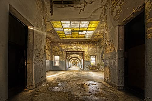 VLIES Fototapete-LOST PLACES-(PF6486)-400x260 cm-Gebäude Haus Fabrik Werkstatt Theater Kino Industrie Vintage Dekor XXL Wandbild Poster Moderne Tapete