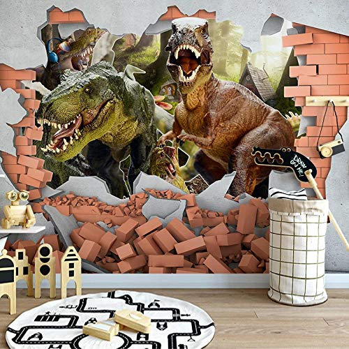 XTSWallpaper Fotomurales Xxl 330X210Cm Verde Animales Dinosaurios Fotomural Tv Foto Mural Pared 3D Fotomurales Decorativos Papel Tapiz Estéreo 3D Fotomurales 3D Fotomural Vinilo Papel Pintado