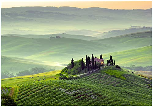 Wallario Vliestapete Fototapete Toskana in Italien - Wandtapete Größe: 200 x 140 cm