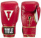 TITLE Boxeo Mexican Leather Training Gloves Quatro Hook & Loop Velcro Glove (14oz, Red/White)