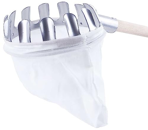 Bauster® Obstpflücker ohne Stiel – Obstsammler mit Metallzinken & Fangbeutel | Aufsatz für Teleskop- oder Holzstange | Pflückhilfe für Apfel Birne Zwetschge