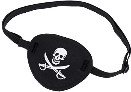 CLISPEED Pirate Eye Patch Pirat Piratenmaske: 3D Verstellbare Elastische Augenklappe, Piratenklappe Augenklappe schwarz für Kinder und Erwachsene an Fasching & Karneval