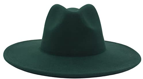 Faringoto Fedora-Hut für Damen, Winter, luxuriös, für Damen, dunkelgrün, Einheitsgröße