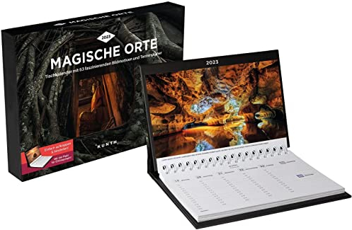 Magische Orte - Wochenkalender - Kalender 2023 - Kunth-Verlag - Aufstellkalender mit Spiralbindung - Tischkalender mit 53 faszinierenden Bildern und Terminplaner - 24 cm x 17,5 cm