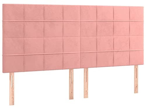 vidaXL Testiera 4 pz Rosa 80x5x78/88 cm in Velluto