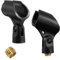 Norhogo 2 Pack mic clips for stands, Universal Microphone Clip Holder, Black Microphone Mic Clip Holder Comes with 5/8 Male to 3/8 Female Screw Adapter Suitable for Larger Handle Microphones