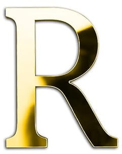 ZoTuoART Gold 20 cm große verdickte 3D Acryl Spiegelbuchstaben – kostenlose Kombination Selbstklebende Spiegel – DIY Sicherheits Wandaufkleber Dekor - Buchstabe R
