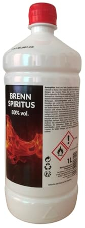 BURI Brennspiritus 1L Reinigungsmittel Frostschutzmittel Verdünner Camping Kamin