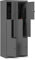 Domator Umkleideschrank Z02 Spind mit 4 Abteilen Kleiderspind Metallschrank Flügeltür Lüftungsschlitzen Pulverbeschichtung 185 cm x 80 cm x 45 cm (Anthrazit)