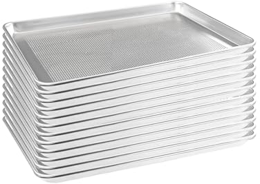 Hardura Backblech, Aluminium, perforiert, 45,7 cm L x 33 cm B x 2,5 cm H, 12 Packungen, für Ofen in Bäckerei und Restaurant, Küche