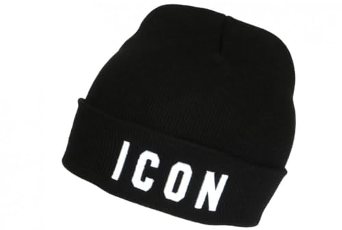 Hip Hop Honour Icon Mütze schwarz und weiß, aus Wolle, Stickerei, 3D-Klasse, Staary, Einheitsgröße, Farbe: Schwarz, Unisex, Schwarz , Einheitsgröße