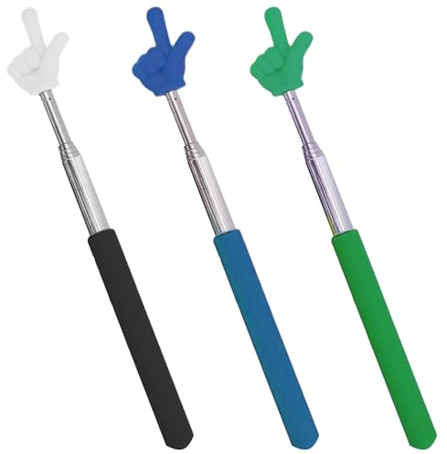 3 Stück Ausziehbarer Zeigestab, Klassenzimmer Teleskop Zeigestab, Handzeigerstab, Fingerzeigerstab, Einziehbarer Klassenzimmerzeiger, für Grundschul- und Kindergartenlehrer, Klassenzimmerbedarf