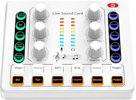 Fifine Gaming Audio Mixer Soundboard, Sound Board Live Streaming Equipment, Sound Card Audio Interface For Games, Voice Changer Dj Equipments