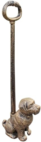 Butée De Porte Style Chiot Rétro Industriel Butée De Porte Avec Poignée, Cale De Porte Anti-collision Créative En Fonte, Cadeau De Pendaison De Crémaillère (Color : Bronze, S : 49.3 * 16.8 * 8.2cm)