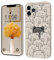 Creativo Cartone Animato Custodia Morbida in Silicone Compatibile con iPhone 11 Pro Cover, [Pattern Gatto] Anti Fall Protettivo Case,Bianco