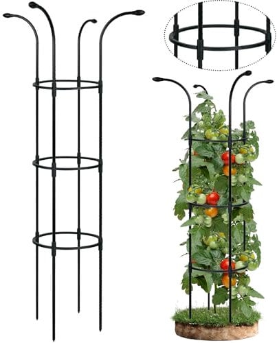 Plant Support Stakes 130cm, Tall Tomato Cage Plant Support for Outdoor Plants Climbing Vines Flowers Stands Cucumber Trellis Garden Plant cage, 1Pack