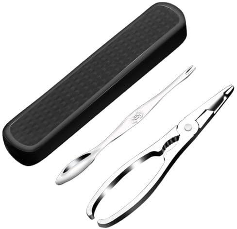 2 Packs Seafood Tools Set Stainless Steel Nut Crab Leg Crackers with Needle Picks Seafood Scissors Forks Shellfish Crab Claw Cracker with Package Box for Opening Crab Lobster Seafood Tools