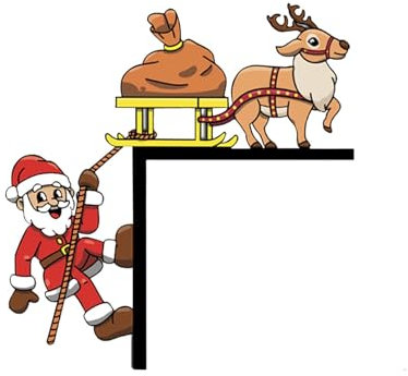 Adhesivo decorativo para puerta de Navidad, diseño de Papá Noel, para puerta del hogar, para interior de caravana, accesorios de baño (A, 20 x 19,8 cm)