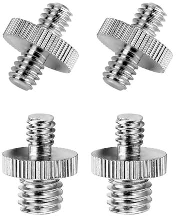 LEEQ 4 Piezas Adaptador de Tornillo de Cámara Adaptador Convertidor de 1/4 a 3/8 de Pulgada Aleación de Aluminio Adaptador de Rosca Tornillo de Tuerca para Trípodes de Cámara,Micrófono y etc