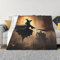Halloween-Hexe, fliegende Decke, weich, gemütlich, flauschig, leicht, luxuriös, Flanell, niedlich bedruckte Decke