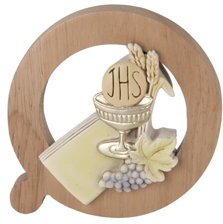 Doni Bomboniere Taufe 2 Stück Rahmen mit heiligen Symbolen Erstkommunion Kelch Hostie Trauben und Weizenstangen originelle Geschenkideen