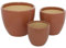 Atmosphera - Lot de 3 pots Vena céramique D29cm - Orange