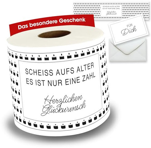Klopapier-Banderölchen Geburtstag Allgemein – Geschenkverpackung – Lustiges Geldgeschenk – Geburtstagsgeschenk