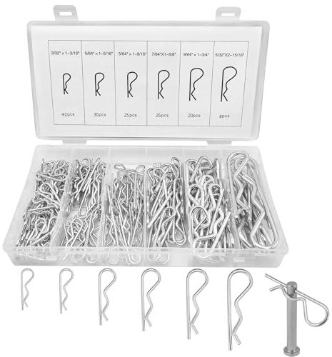 MOLENCO 150 Stück Splinte Sortiment, Sicherungssplint, Federstecker R Clips | 6 Größ, Verzinkte, Federstahl, Splint Set für Autos, Wohnmobile, Gartengeräte