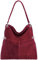 Caspar Große Vintage Leder Schultertasche Damen Handtasche aus weichem Wildleder - PREMIUM LINE - Modell No.805 - Made in Italy, Farbe:weinrot, Größe:One Size