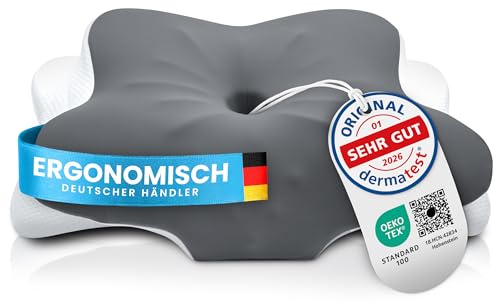Gentle North Ergonomisches Nackenstützkissen aus hochwertigem Memory Schaum - Nackenkissen - Kopfkissen für Seiten-, Rücken- & Bauchschläfer - waschbarer Bezug bei 40°C