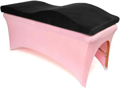 DJSKLDF Gebogene Matratze Schaum Spa Massage Tisch Schönheit Bett Gebogene Topper Salon Anatomica Matratze Welle Memory Foam(Black)