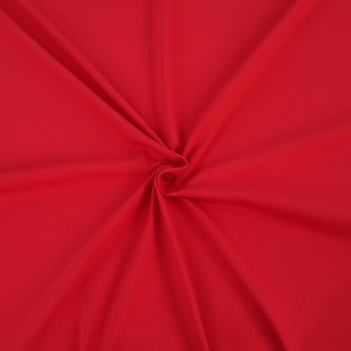 Hans-Textil-Shop Stoff Meterware Uni Jersey - 1 Meter, Schadstoffgeprüft, Jerseystoff, Deko, Kleidung, Shirts, Röcke, Leggings (Rot)