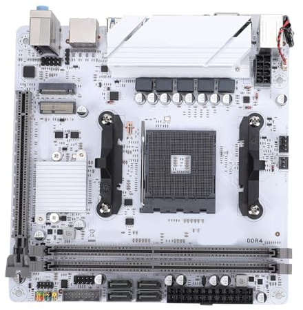 Elprico Scheda Madre, DDR4 a Doppio Canale 2x288 Pin Fino a 3600 MHZ, Supporta Processori Ryzen 1st, 2nd, 3000, 3000G, 4000, 4000G, 5000, 5000G Series, Mini-Itx, NVME M.2 PCIe 3.0