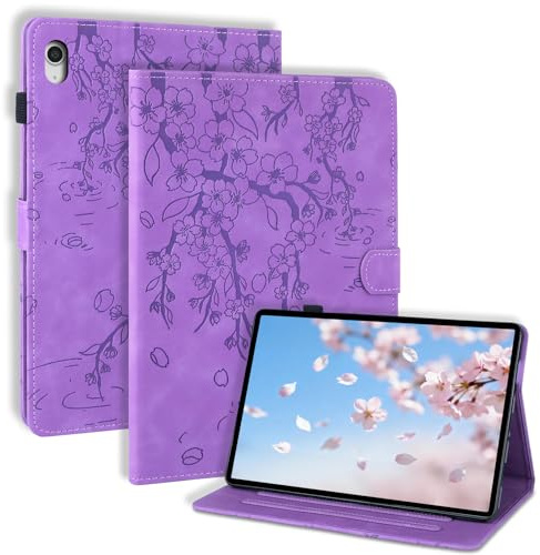 LSPCASA Coque pour iPad (A16) 2025 11.Generation 11 Pouces/iPad 10.Generation 2022 10.9 PU Cuir Housse Étui de Protection avec Support Fonction Porte-Stylo Flip Cover Tablette Portefeuille Violet