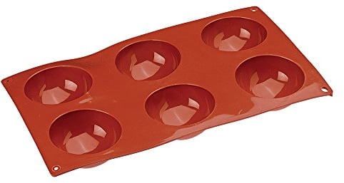 Paderno Flexipad Semisfera per Sfere di Cioccolata, Torte, 6 Impronte in Silicone Antiaderente, Dolce Stampo Diametro 7cm , Altezza 3.5 cm