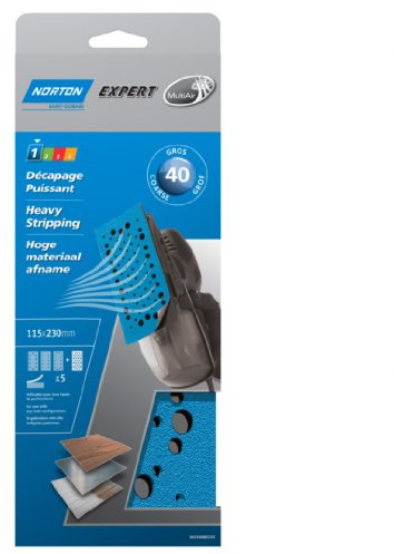 Norton - 5 garnitures corindon Multi-Air 115 x 230 mm (grain 40)