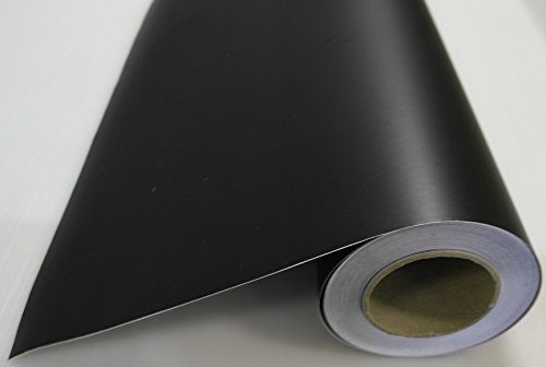 Könighaus (4,06/m2) Schwarz Matt Autofolie 3000 x 152 cm mit Luftkanälen + Gratis Rakel inkl. Anleitung (ganze Rolle)